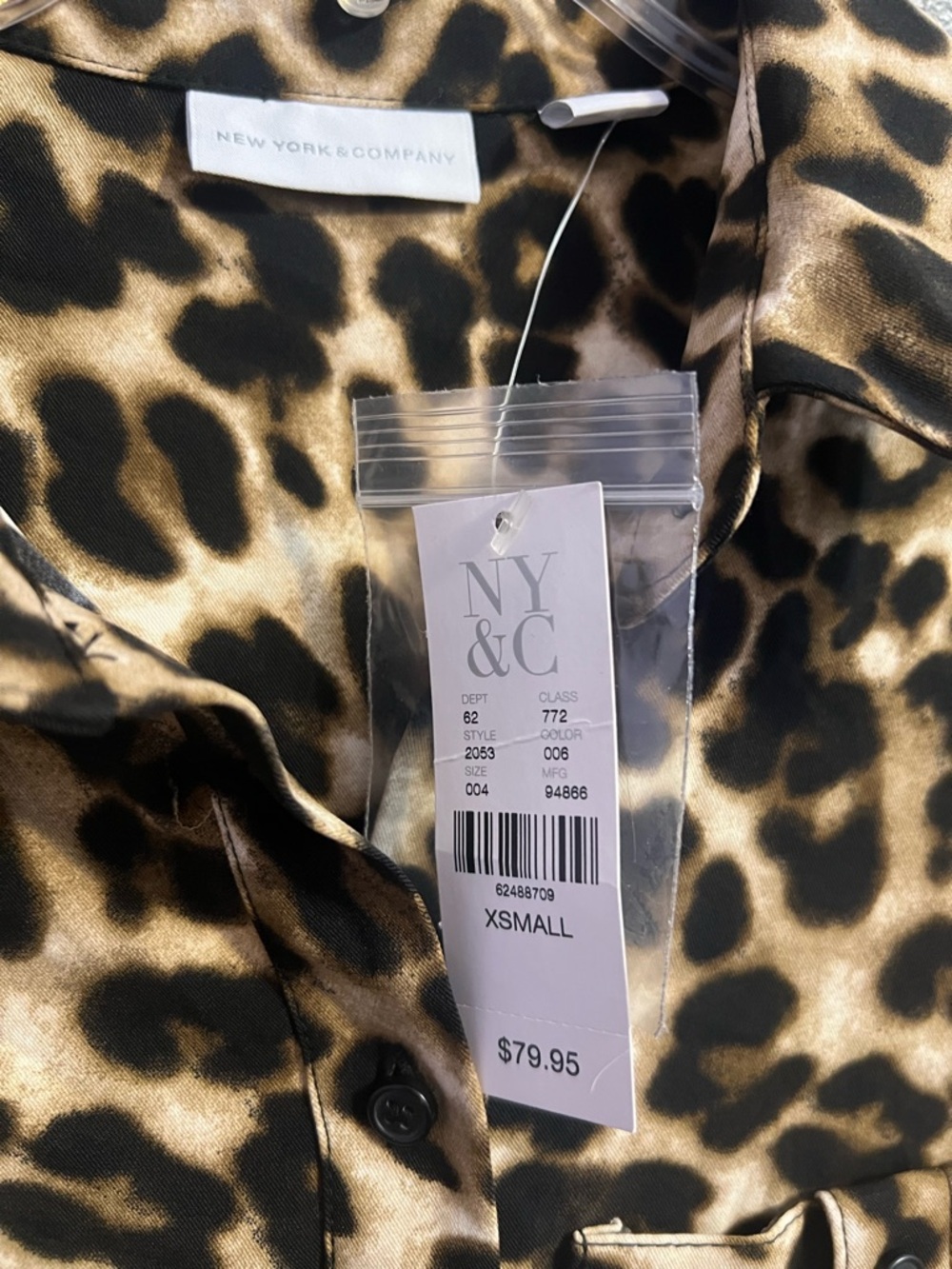 NY&Co Leopard Print Maxi Shirt Dress - Tan/Black - Picture 6 of 6